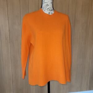 SANDRO PARIS Orange Crew Neck 100% Wool Sweater